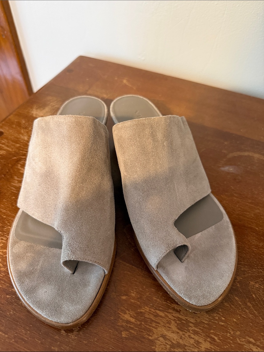 Vince Taupe Suede Heels